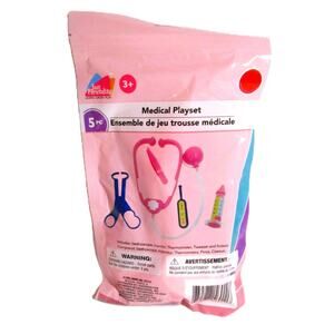 Just Pretending Medical Playset Pink Plastic 5 Pieces Doctor Kit Stethoscope+